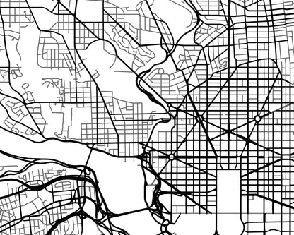 Washington DC Poster -  Wall Decor Map of City Road Network