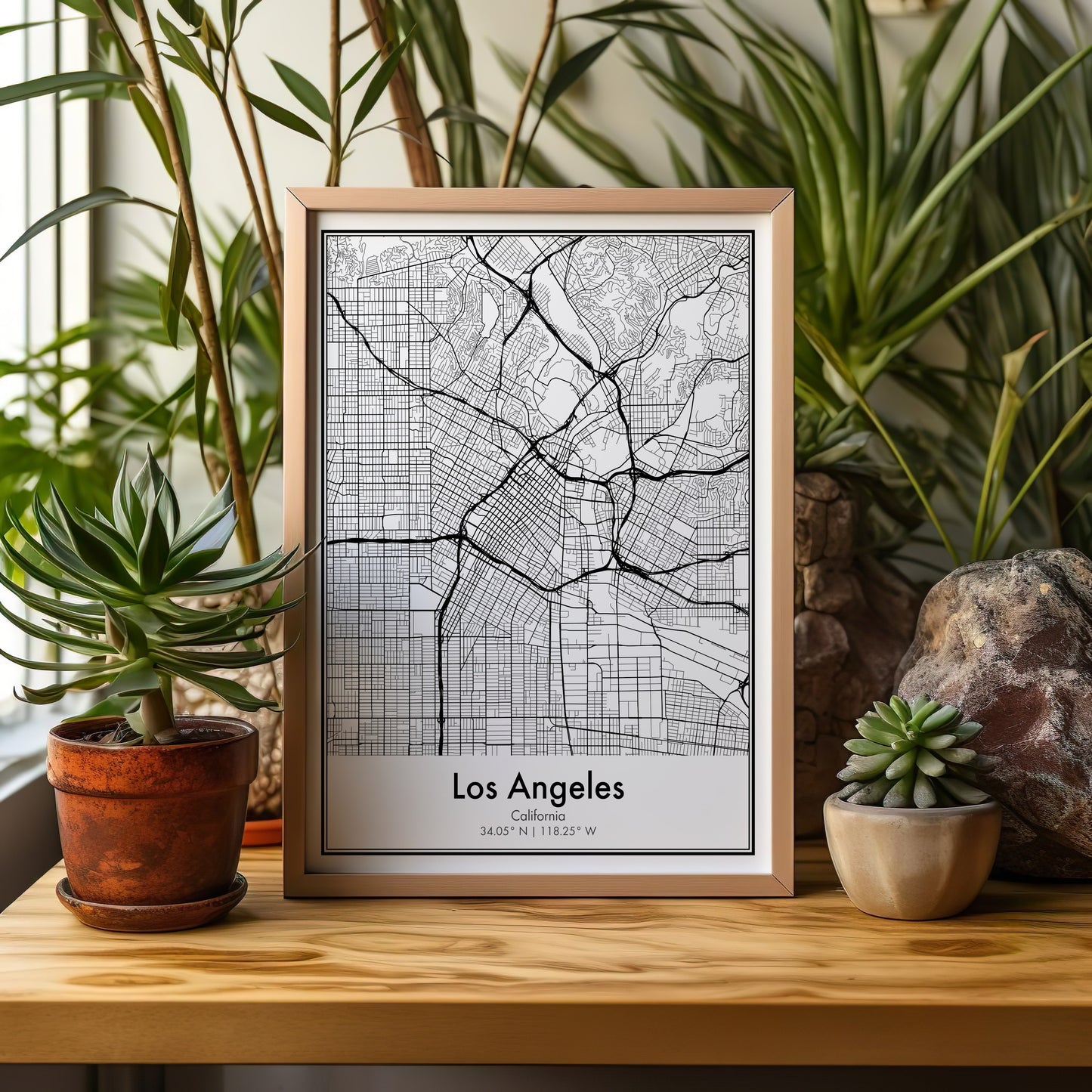 Los Angeles Poster -  Wall Decor Map of City Road Network